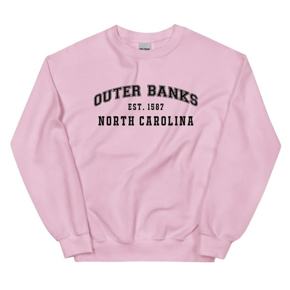 Outer Banks North Carolina Sweatshirt (Light Pink, XL)