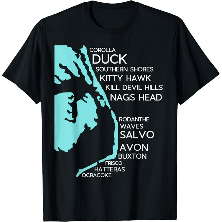 Outer Banks North Carolina T Shirt Map Obx Nc Souvenir Outer Banks North Carolina T Shirt Map Obx Nc Souvenir