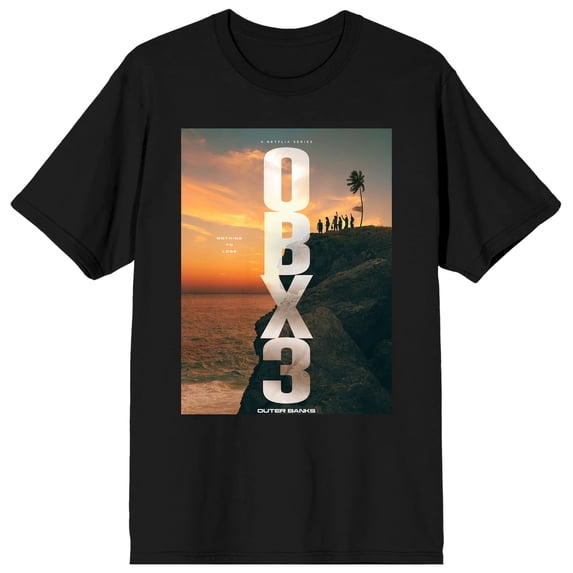 Outer Banks OBX3 Men's Black Crew Neck Short Sleeve T-shirt-4XL