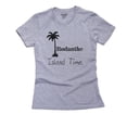 thumbnail image 1 of Outer Banks - Rodanthe, NC - Island Time Palm Tree Women's Cotton Grey T-Shirt, 1 of 2