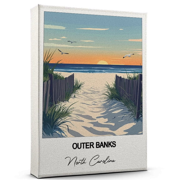 Outer Banks Travel Art Canvas  Modern Wall Art Inspired by North Carolina Canvas  Great Gift for Travel Lovers  Ready to Hang