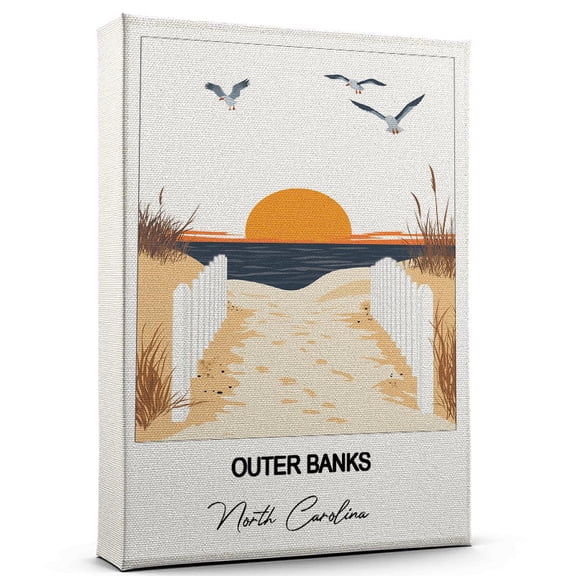 Outer Banks Travel Art Canvas  Modern Wall Art Inspired by North Carolina Canvas  Great Gift for Travel Lovers  Ready to Hang