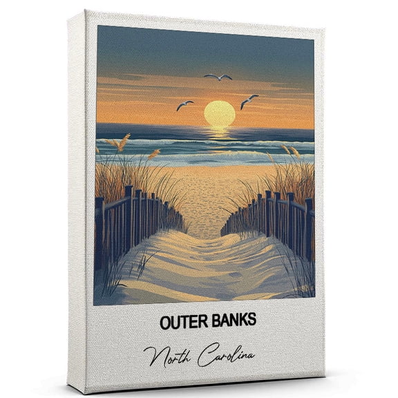 Outer Banks Travel Decorative Art Canvas North Carolina Canvas Colorful Travel Wall Decor for Any Room Makes a Thoughtful Gift
