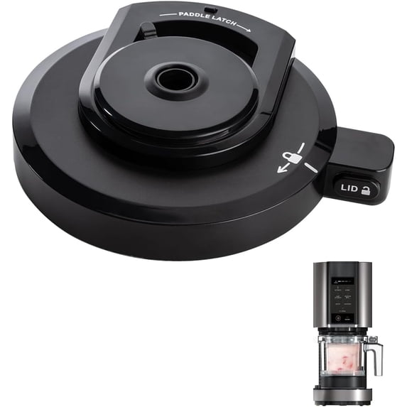 KiJiang Black Outer Bowl Lid for Ninja NC301 Ice Cream Maker, Reusable Replacement Lid for NC299AMZ