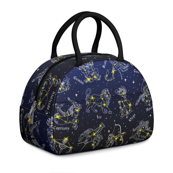 Outer Galaxy Lunch Bag – Celestial Bloom Print Insulated Tote for Space Geeks, Durable and Lightweight for Daily Use