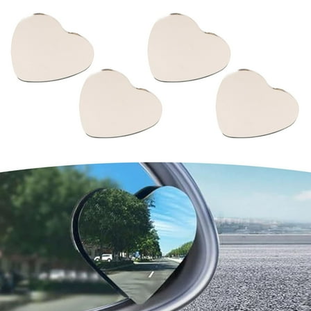 Outer Mirror Heart-Shaped Design Spot Mirror 360° Adjustable for Car Truck Suv 4Pcs
