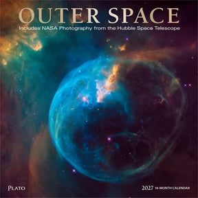 Outer Space | 2027 12x24" (Hanging) Wall Calendar | Foil Stamped Cover | Plato
