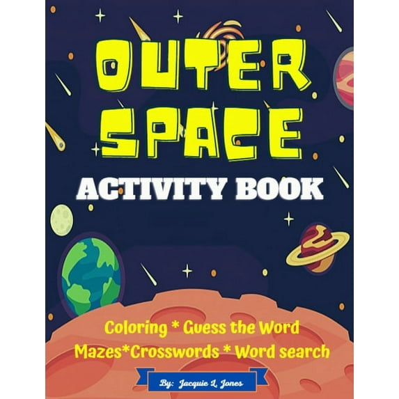 Outer Space Activity Book: Word and Coloring Activities for Children, (Paperback)