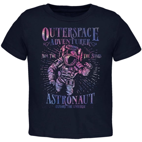 Outer Space Adventurer Astronaut Aim For The Stars Toddler T Shirt Navy 2T