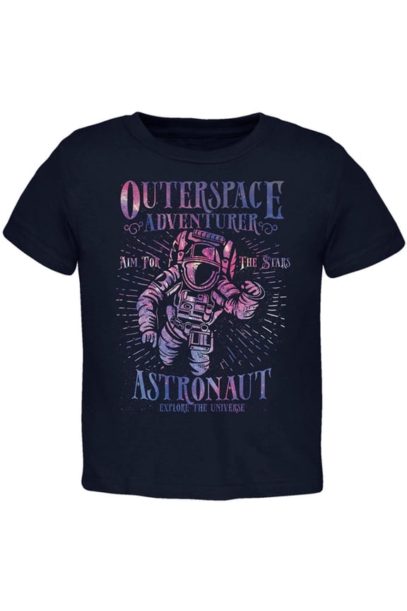 Outer Space Adventurer Astronaut Aim For The Stars Toddler T Shirt Navy 2T