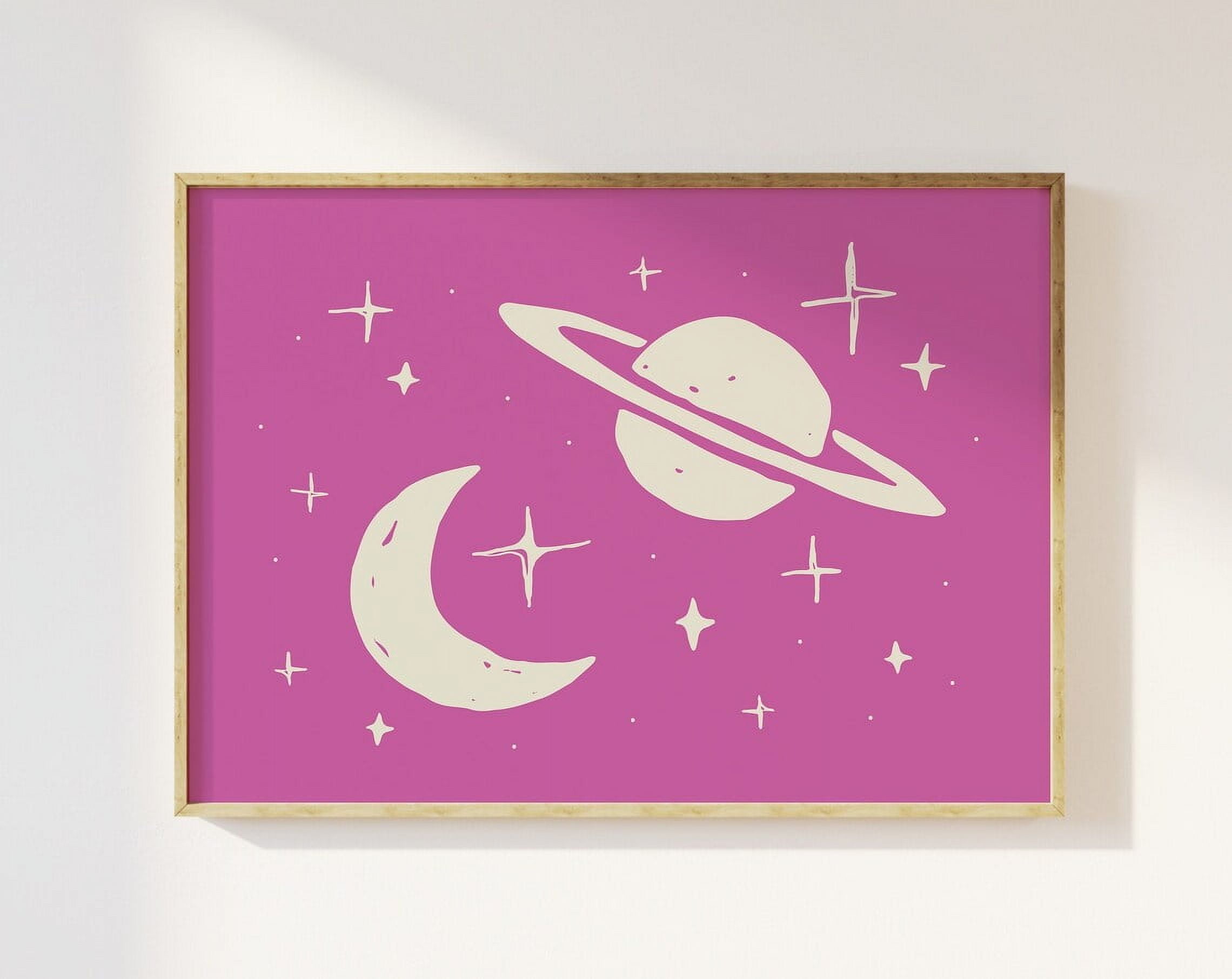 Outer Space Art Cute Stars And Planets Boho Space Poster , Poster Print ...
