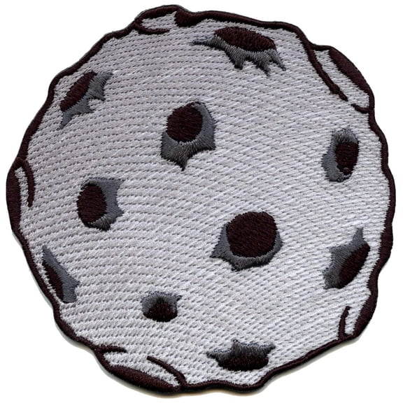 Outer Space Asteroid Emoji Iron On Embroidered Patch
