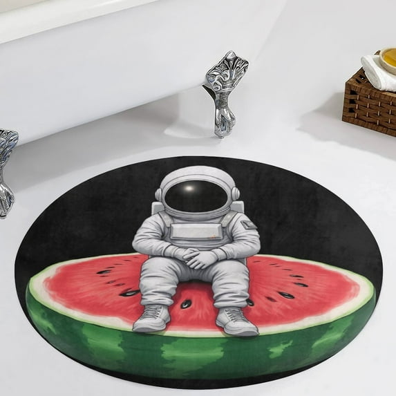 Outer Space Astronauts (102) Round Area Rugs for Bedroom Living Room, 3FT Soft Comfy Indoor Circle Carpets, Carpet Home Decor Floor Mat