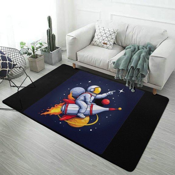 Outer Space Astronauts (138) Carpet Style Living Room Bedroom Soft Comfy Rug Modern 3d Entry Door Mats Household 60"x 40"