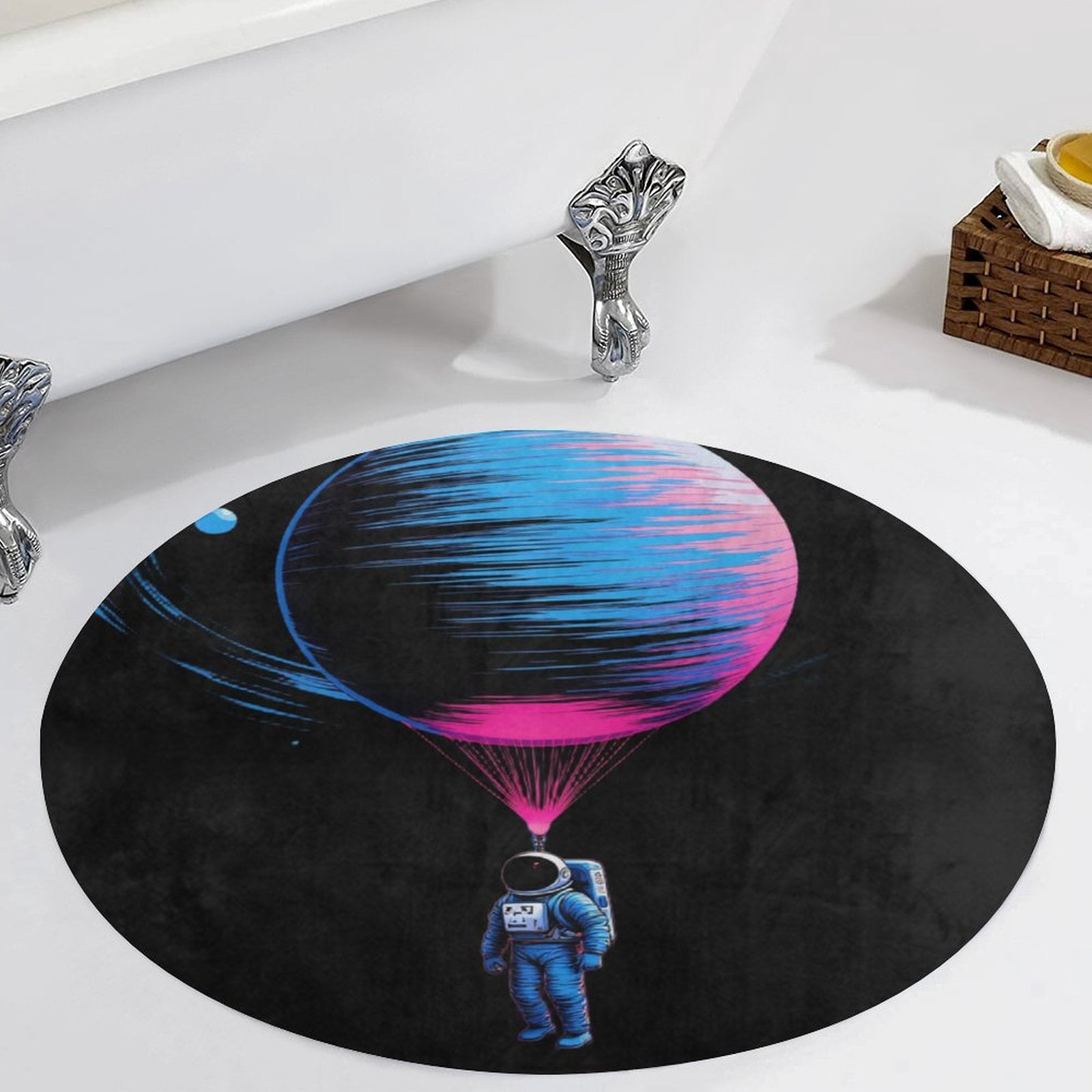 Nasa Rug Round Outer Space Astronauts (24) Round Area Rugs for Bedroom Living Room ...