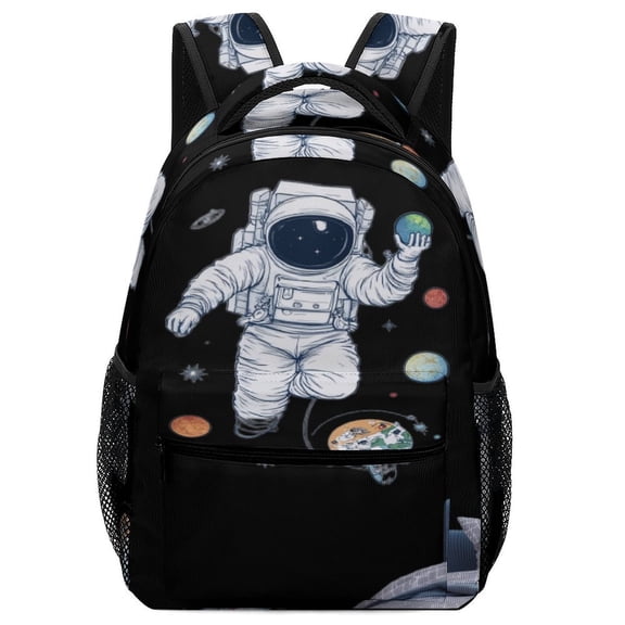 Outer Space Astronauts (50) Backpack Men Women Teenage Daypack College Canvas Bags Lightweight