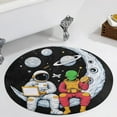 thumbnail image 1 of Outer Space Astronauts (70) Round Area Rugs for Bedroom Living Room, 5FT Soft Comfy Indoor Circle Carpets, Carpet Home Decor Floor Mat, 1 of 6