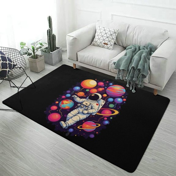 Outer Space Astronauts (89) Soft Comfy Area Rugs Carpet Suitable for Living Room Kitchen Bedroom Laundry Room Home Decorations 47"x 31.5"
