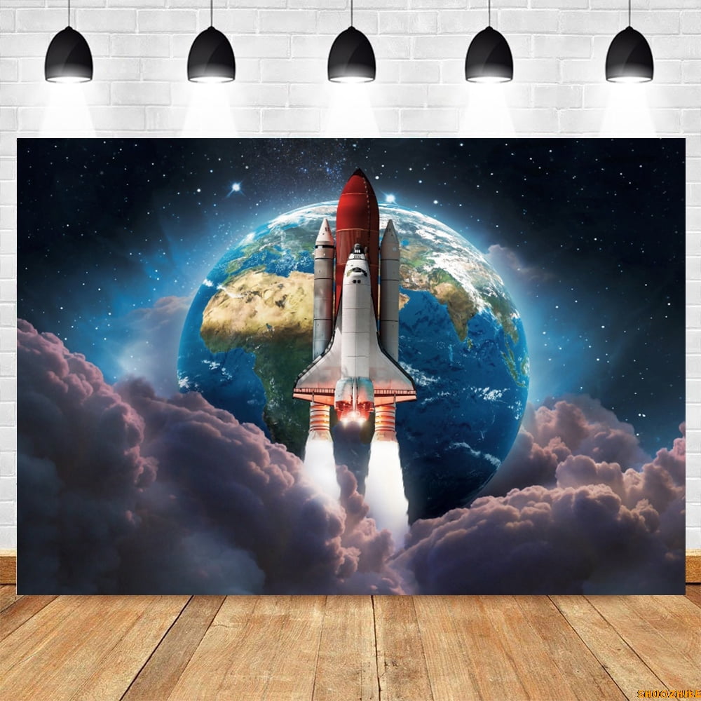 Outer Space Backdrop Universe Space Galaxy Earth Starry Sky Baby ...