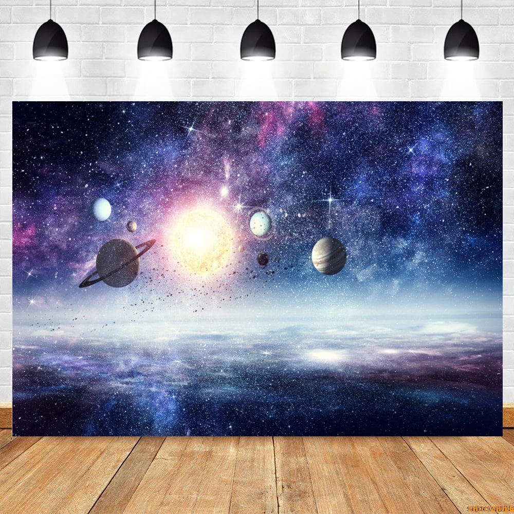 Outer Space Backdrop Universe Space Galaxy Earth Starry Sky Baby ...