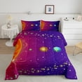 thumbnail image 1 of Outer Space Bedding Twin Size Solar System Comforter Set for Boys Girls Purple Galaxy Starry Sky Bedding Comforter Sets Universe Room Decor Duvet Insert for Teens Kids Planet Quilt with 1 Pillowcase, 1 of 5