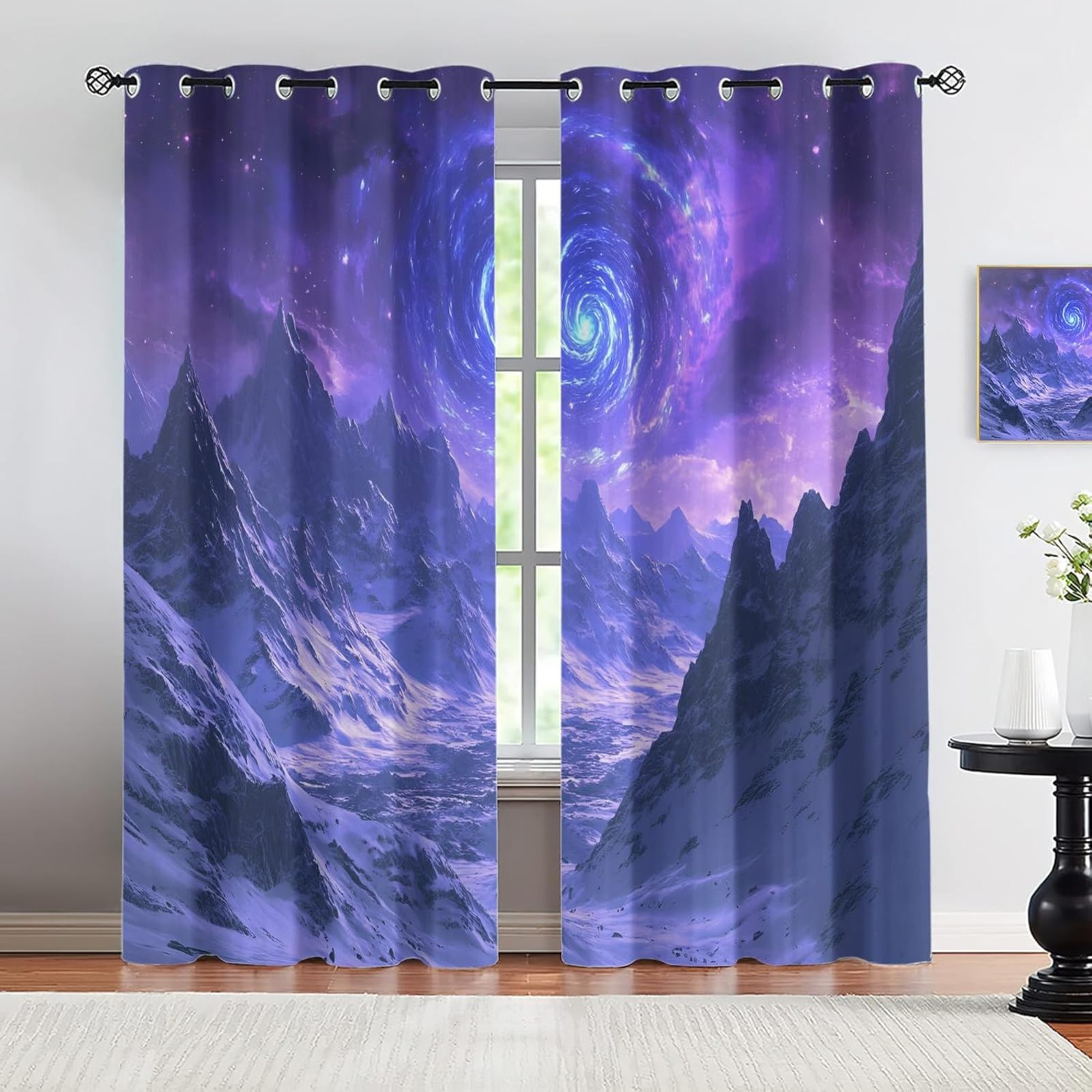 Outer Space Blackout Curtains For Girls Boys Home Decor, Celestial