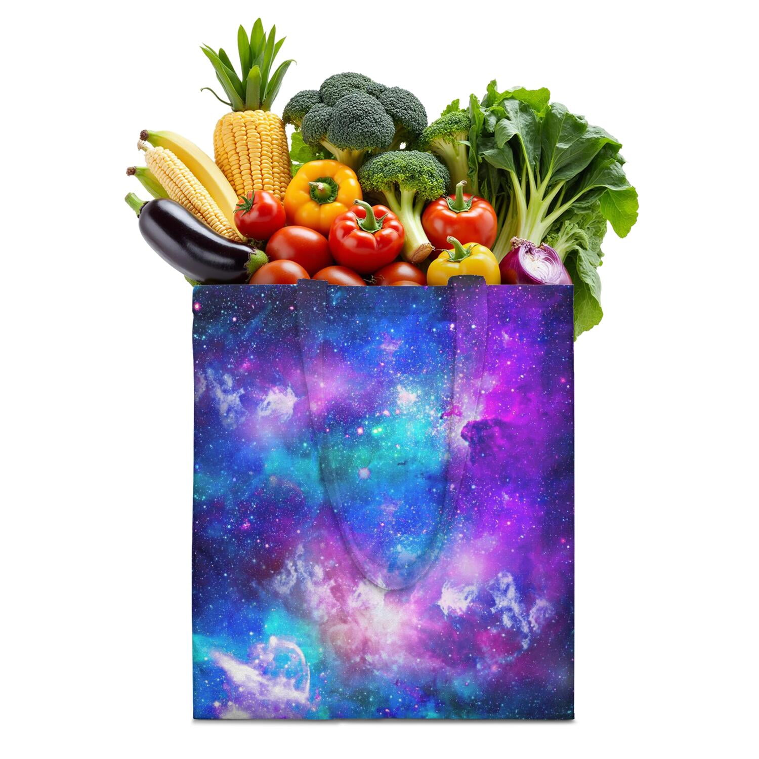 Planet Spaceship Pattern Print Leather Tote Bag