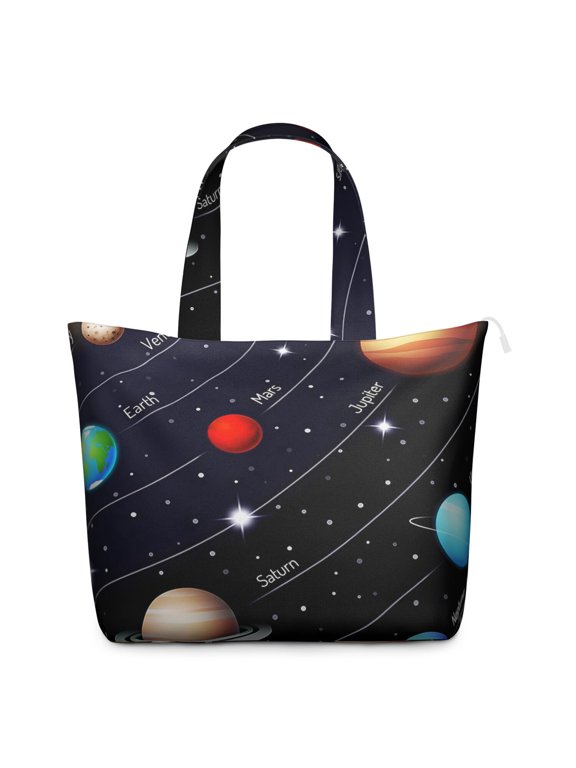 Outer Space Celestial Themed Weekender Bag Multipurpose Travel Tote with Large Capacity, Lightweight Airplane Friendly for Short Trips Yoga Classes