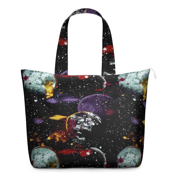 Outer Space Celestial Themed Weekender Bag Multipurpose Travel Tote with Large Capacity, Lightweight Airplane Friendly for Short Trips Yoga Classes