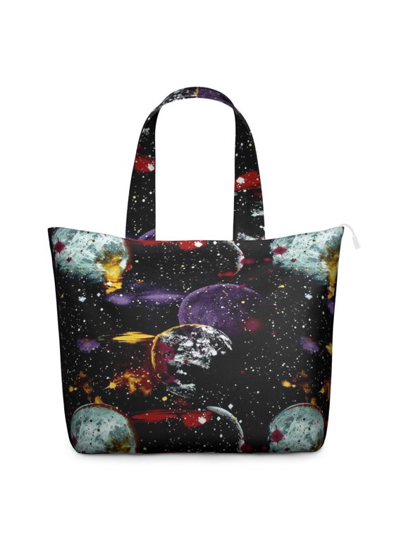 Outer Space Celestial Themed Weekender Bag Multipurpose Travel Tote with Large Capacity, Lightweight Airplane Friendly for Short Trips Yoga Classes
