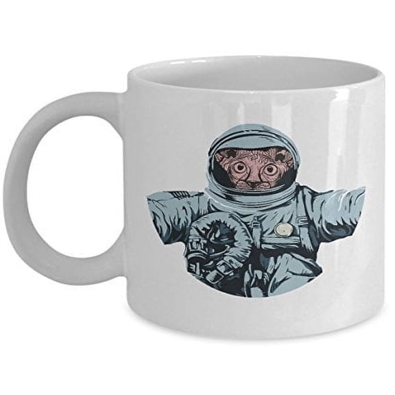 Outer Space 11 oz Coffee Mug - Sphynx Cat Gifts White Ceramic