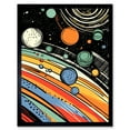 thumbnail image 1 of Outer Space Comic Book Style Pastel Colour Milky Way Planets Rings Moons Sun Boys Room Art Print Framed Poster Wall Decor 12x16 inch, 1 of 1