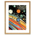thumbnail image 1 of Outer Space Comic Book Style Pastel Colour Milky Way Planets Rings Moons Sun Boys Room Artwork Framed Wall Art Print 9X7 Inch, 1 of 5
