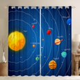 thumbnail image 1 of Outer Space Curtains Solar System Blackout Curtains Teens Universe Themed Window Curtains Blue Galaxy Planet Print Bedroom Curtains Space Theme Curtains,2 Panels 38"Wx45"L, 1 of 5