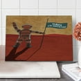 thumbnail image 1 of Outer Space Cutting Board, Colonization of Mars with Cosmonaut on the Planet with a Flag Discovery Image, Decorative Tempered Glass Cutting and Serving Board, Large Size, Orange Red, by Ambesonne, 1 of 1