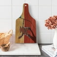 thumbnail image 1 of Outer Space Cutting Board, Colonization of Mars with Cosmonaut on the Planet with a Flag Discovery Image, Tempered Glass Cutting and Serving Board, Wine Bottle Shape, Orange Red, by Ambesonne, 1 of 1