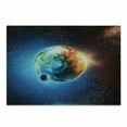 thumbnail image 1 of Outer Space Cutting Board, Planet Earth in Sun Rays Elements Astronomy Atmosphere Sky Satellite Moon Image, Decorative Tempered Glass Cutting and Serving Board, Small Size, Red Blue, by Ambesonne, 1 of 1