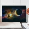 thumbnail image 1 of Outer Space Cutting Board, Planet in Milky Way Dark Nebula Gas Cloud Celestial Solar Eclipse Galaxy Theme, Decorative Tempered Glass Cutting and Serving Board, Large Size, Multicolor, by Ambesonne, 1 of 1