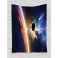 thumbnail image 1 of Outer Space Decor Wall Hanging Tapestry, Comet Approaches Glowing Planet Scientific Facts Realities In Solar System World Scene, Bedroom Living Room Dorm Accessories, By Ambesonne, 1 of 5