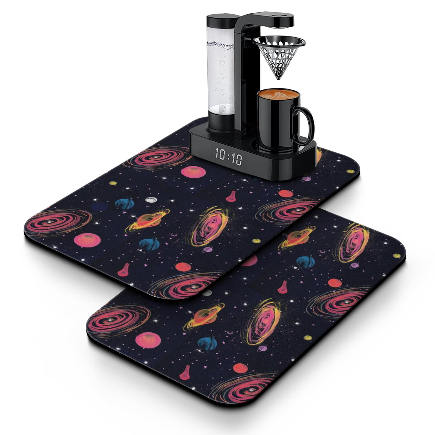Drying Rocket Outer Space Dish Drying Mat, Astronaut Rocket Nebula Cosmic Absorbent ...