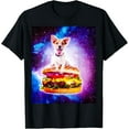 thumbnail image 1 of Outer Space Dog Riding Burger T-Shirt, Full Size S-5XL, 1 of 5