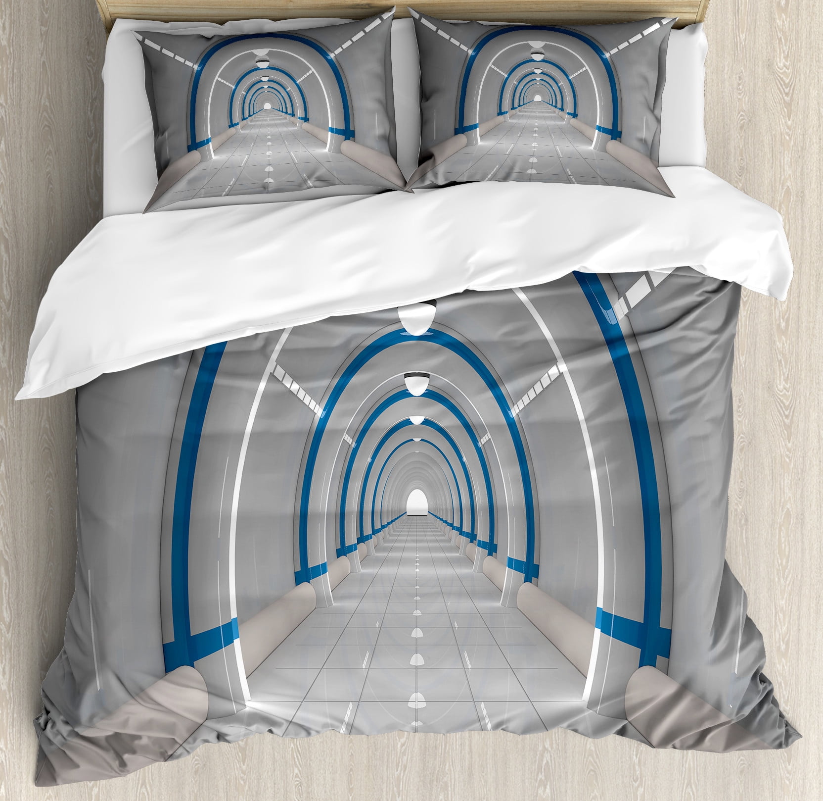 Galaxy Comet Alien Ufo Pattern Print Duvet Cover Bedding Set