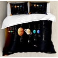 thumbnail image 1 of Outer Space Duvet Cover Set, Solar System Scientific Information Jupiter Saturn Universe Telescope Print, Decorative 3 Piece Bedding Set with 2 Pillow Shams, Queen Size, Black Blue, by Ambesonne, 1 of 3