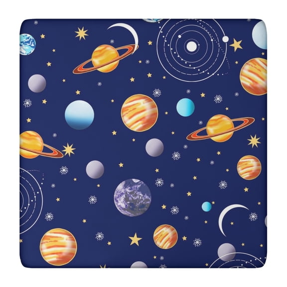 Outer Space Elastic Edge Tablecloth Wrinkle-Free Square Cover for Kitchen, RV & Outdoor Dining