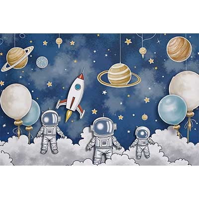 Outer Space Exploration Astronaut Planet Star Photo Backdrop Boys ...