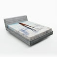 thumbnail image 1 of Ambesonne Outer Space Fitted Sheet, Spaceman Planet, Queen Size, White Blue Brown, 1 of 2