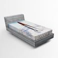 thumbnail image 1 of Ambesonne Outer Space Fitted Sheet, Spaceman Planet, Twin XL Size, White Blue Brown, 1 of 2