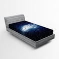 thumbnail image 1 of Outer Space Fitted Sheet, Spiral Galaxy Image Space and Stars Celestial Cosmos Expanse Universe Modern, Soft Decorative Fabric Bedding, Twin Size, Navy White, by Ambesonne, 1 of 2