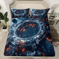 thumbnail image 1 of Outer Space Full Size Bed Sheets Planet Galaxy Bedding Set,Starry Sky Fitted Sheet Sciense Theme Sheets Teens（No Top Sheet）, 1 of 6