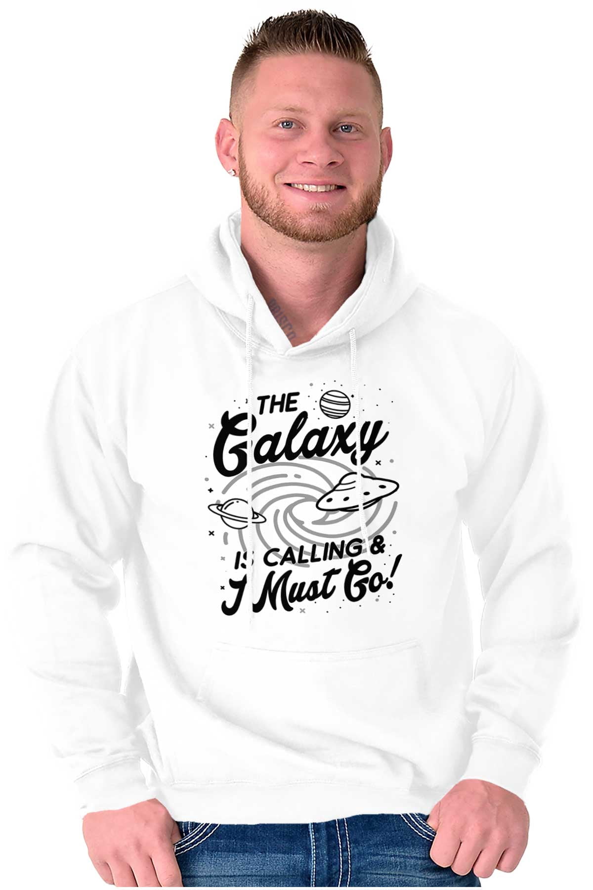 Galaxy Comet Alien Ufo Pattern Print Women Pullover Hoodie